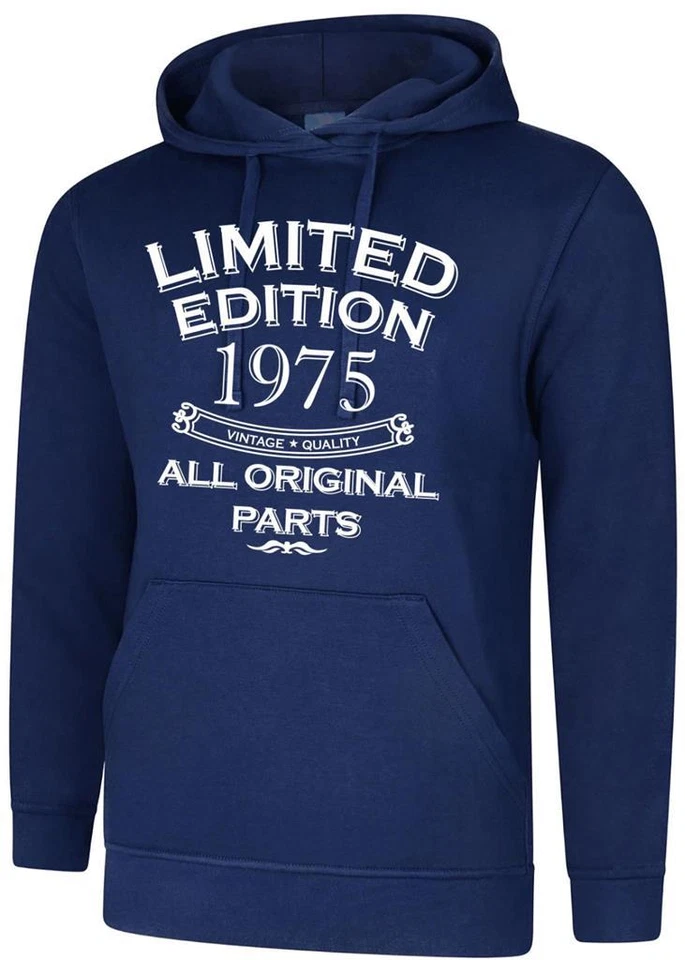 Regalo 50 cumpleaños regalo edición limitada 1975 original hombre mujer sudadera con capucha sudadera con capucha Foto 1 de 2