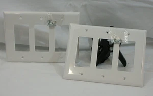 Cubierta GFCI placa de pared 3 bandas blanca tamaño mediano paquete de 10 Eaton PJ263W - Imagen 1 de 4