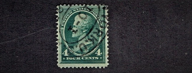 1883 U.S. CLASSIC 4c Blue Green Jackson  Sc#211 Used  A Nice Example Scarce! - Image 1 of 1
