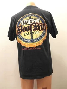 Vintage 99' Bike Week Boot Hill Saloon Dayton Beach FL Men's Black T-Shirt Large - Picture 1 of 7