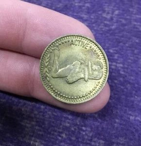 Vintage Active/ Aware Adult Novelty Sex Position Token Coin - Picture 1 of 6