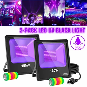 2-PACK 150W UV LED Black Light Christmas Party DJ Stage Bar Club Floodlight IP66 - Picture 1 of 10