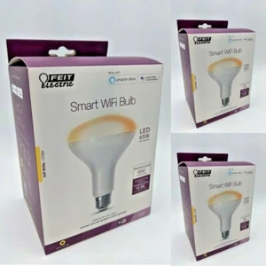 (3 PACK) Feit Electric Smart BR30 LED WiFi Bulb, 2700K Soft White, Dimmable - Picture 1 of 4
