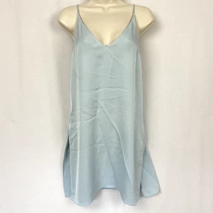 Theory Silk Slip Top Womens Small Pastel Baby Blue Minimalist Softcore Lingerie - Picture 1 of 13
