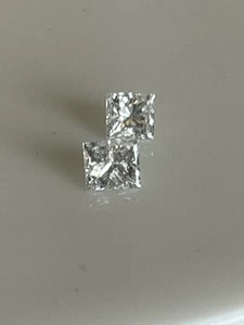 Pair Of Princess Cut Diamonds 2=0.56ct Total Beautiful Pair - Picture 1 of 5