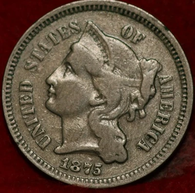 1875 Philadelphia Mint Three Cent Coin - Image 1 of 2