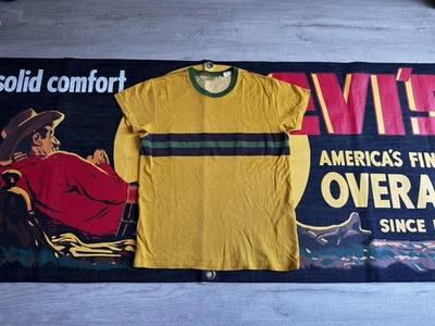 Vintage Levi’s Ringer T-Shirt Yellow Green Stripe Made in Portugal Size M - Image 1 of 4
