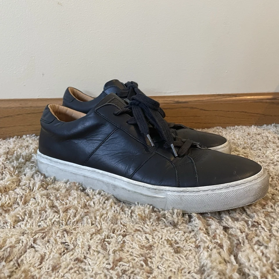 Greats Brooklyn Royale Para hombres Talla 9 Negro Cuero Zapatillas Causales Zapatos Foto 1 de 4
