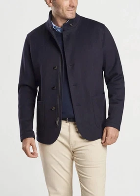 PETER MILLAR Crown Flex Fleece Full Zip Blazer Jacket NAVy 100% Wool Sz XL $695 - Image 1 of 4
