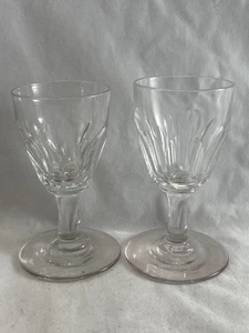 2 x ANTIGUAS C19th transparentes sopladas a mano port dram gafas 10,5 cm sin precio base par - Imagen 1 de 11