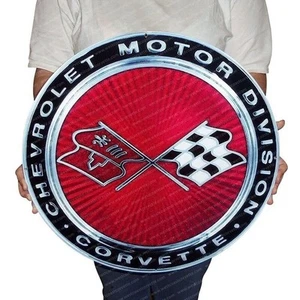 Corvette Flags Metal Sign Large 19" x 19" - Picture 1 of 1