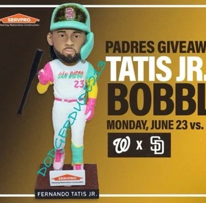 🩷💛San Diego Padres Fernando Tatis Jr Bat Flip 6/23/25 Bobblehead 💛🩷 - Picture 1 of 1