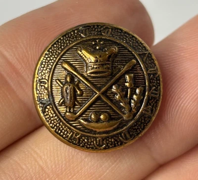 1 Single Vintage Royal Blackheath Golf Club Logo Brass Metal Button Waterbury CT - Image 1 of 4