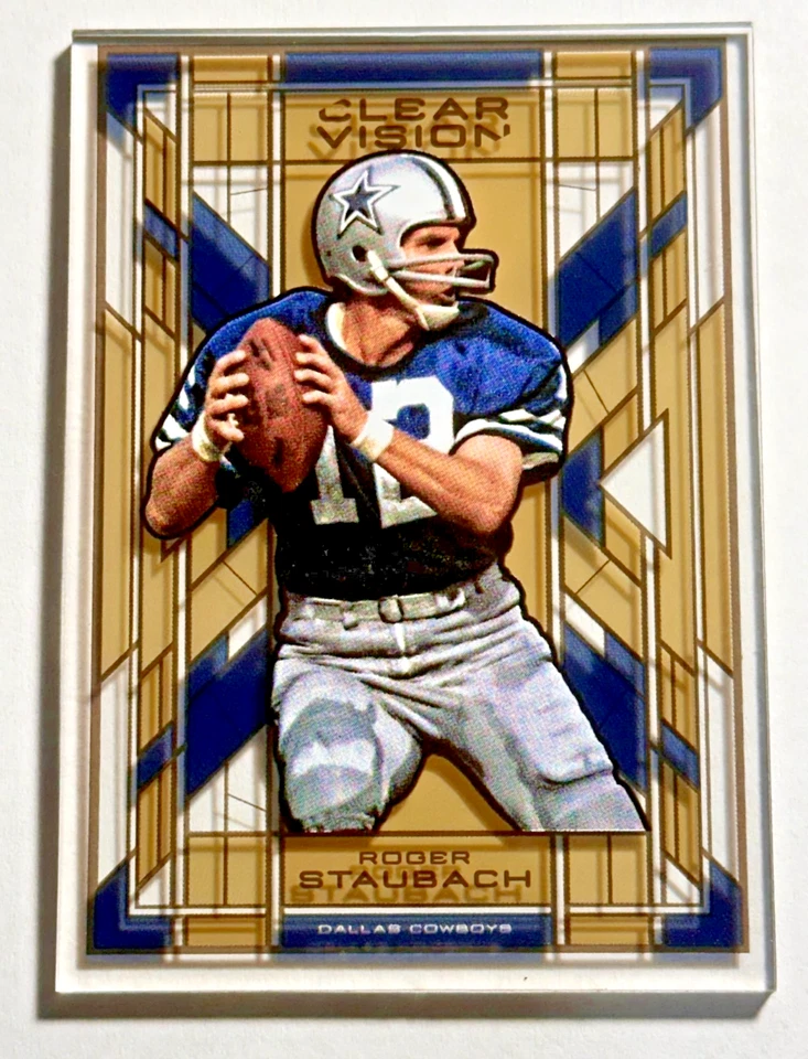 ROGER STAUBACH Cowboys HOF 2015 Panini Clear Vision Stained Glass #SG-6 SSP - Image 1 of 2
