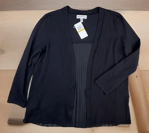 Vintage NM Neiman Marcus Cardigan Pleated Chiffon Sheer Back Women Sz S NWT - Picture 1 of 7