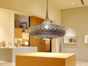 Moroccan Brass Pendant Lamp – Handmade Brass Light Fixture, Simple Moroccan Ligh - Picture 1 of 6