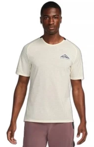 Nike Trail Solar Chase Running Shirt Beige Mens Sz Medium Tall DV9305-113 - Picture 1 of 10