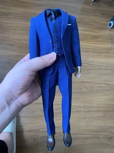 Conjunto de traje azul escala 1/6 y conjunto de zapatos chaleco modelo para figura Sodier masculina de 12" - Imagen 1 de 2