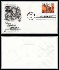 US FDC # 2496 25c Summer Olympics ArtCraft 1990, 9p8936 - Picture 1 of 1