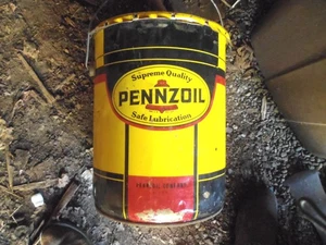 Insegna vintage anni '60 PENNZOIL 5 galloni metallo latta olio città PA. stazione garage - Foto 1 di 5