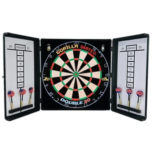 Gorilla Aluminium Darts Centre with Cabinet Set Dartboard inc Darts Package - Picture 1 of 6