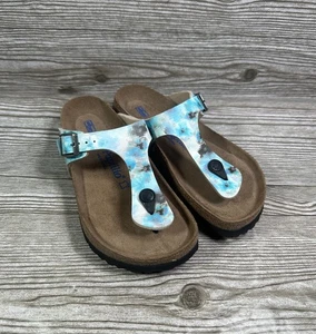 Birkenstock Papillio Florida Blue Pixel Women’s Sandals Soft Bed Size 37 - Picture 1 of 8
