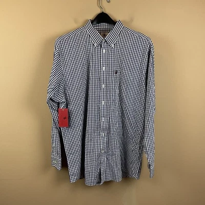 Southern Proper Button Down Shirt Mens XXL Blue White Check L/S Cotton NWT - Image 1 of 4