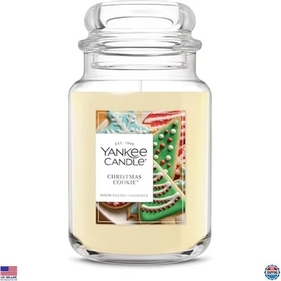 Vela perfumada grande 22 oz - Galleta de Navidad, 150 horas de tiempo de combustión, cera vegetal Foto 1 de 4