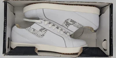 Zapatos de golf FootJoy Links para mujer blancos con estampado de serpiente talla 9,5 medianos 98185 EE. UU. Foto 1 de 4