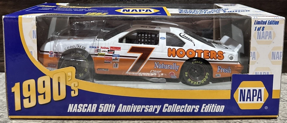 Ford Napa Nascar 1992 Alan Kulwicki #7 Hooters 50 aniversario fundido a presión 1/24 nuevo en caja Foto 1 de 3