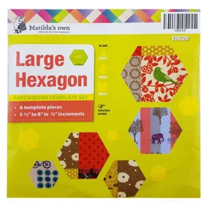 Matildas Own Large Hexagon Patchwork Template Set 6 Pieces - Picture 1 of 2