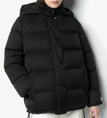 NWT BURBERRY SELLINDGE BLACK TB MONOGRAM LOGO HOODED DOWN PUFFER JACKET XL  - Image 1 of 4