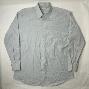 Camisa Ermenegildo Zanga Para Hombres 42 16.5 Botones Frontales Azul Rayas Manga Larga - Imagen 1 de 6