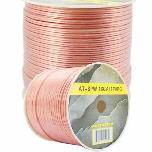 770' ft Roll 16Ga Clear Car & Home Audio Stereo Speaker Wire Cable 18 Gauge AWG