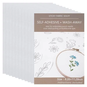 10PCS Sticky Water Soluble Embroidery Stabilizer 8.3x11.7in Printable Embroid... - Picture 1 of 7