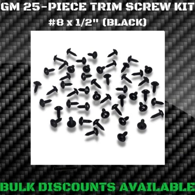 1970-1988 Monte Carlo T-Top Weatherstripping Retainer Molding Trim Screws BLACK - Image 1 of 2