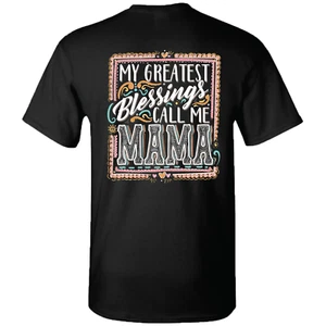 Girlie Girl Originals Blessings Mama 2727 Black Short Sleeve T-Shirt - Picture 1 of 2
