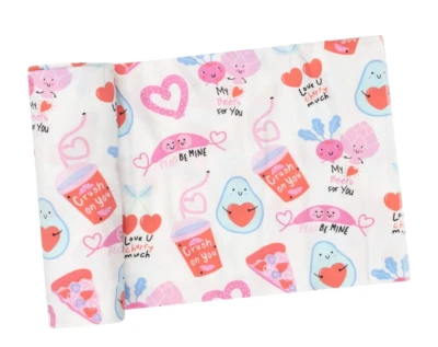 Angel Dear Baby Girl Pink "Love You Foodie" Swaddle Blanket 45" x 45" NEW - Image 1 of 2