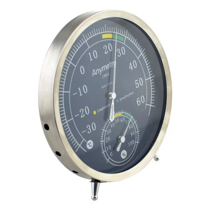 Stainless Steel Thermometer Hygrometer Temperature Humidity Monitor Meter home - Image 1 of 4