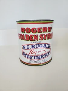 Vintage Rogers Golden Syrup BC Refinery 5lb Tin ~ Vancouver BC - Picture 1 of 8