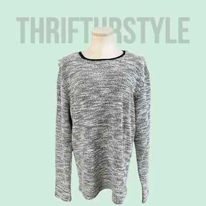 7Diamonds Fit Burgos Knit Sweater Crewneck Long Sleeve Gray Black Pattern - Picture 1 of 9