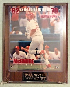 1998 MARK McGWIRE Home Run #70 Photograph Plaque With COA NEW IN SEALED PLASTIC. - Picture 1 of 5