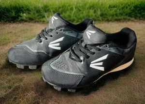 Easton Youth 360 Rubber Low Molded Baseball Cleats SZ. 1 Black Grey Camo - Picture 1 of 9