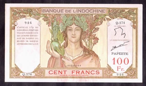 TAHITI P-14d. (1939-65) 100 Francs.. EF - Crisp - Imagen 1 de 2