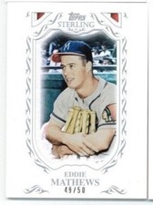 2009 Topps Sterling Eddie Mathews Framed White Base #'ed 49/50