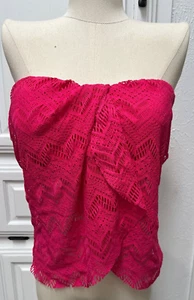 Damen-Tankini-Badeoberteil DRACHENFRUCHT gehäkelt Spitze drapiert Vince Camuto Größe-L/G - Bild 1 von 9