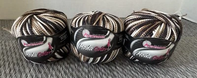 Austermann MODA COLOR Yarn Color#103-Brown, Black & White 50g/100m Lot of 3 - Image 1 of 4