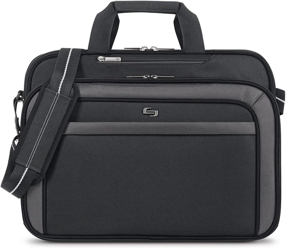 Solo Empire 17.3 Inch Laptop Briefcase TSA Friendly Black/grey
