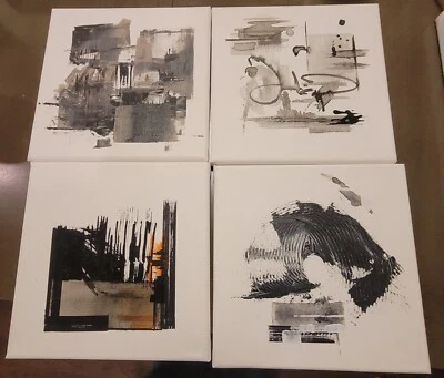 Original Abstract Minimal Landscape Drawing On Canvas By Local Artist  - Image 1 of 4