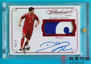 2015-16 Panini Flawless Spain Diego Costa Match-worn ruby Patch Auto 11/15 - Bild 1 von 2
